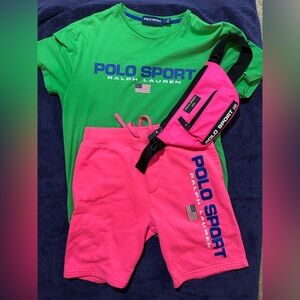 Polo Sport Lot! 1 pair of shorts, 1 t-shirt, 1 fannypack